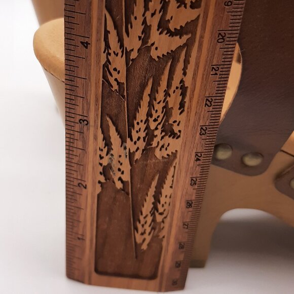 Korks Abloom Heeled Clog Stud Detail Faux Leather Sandals SZ 9 - Picture 15 of 16